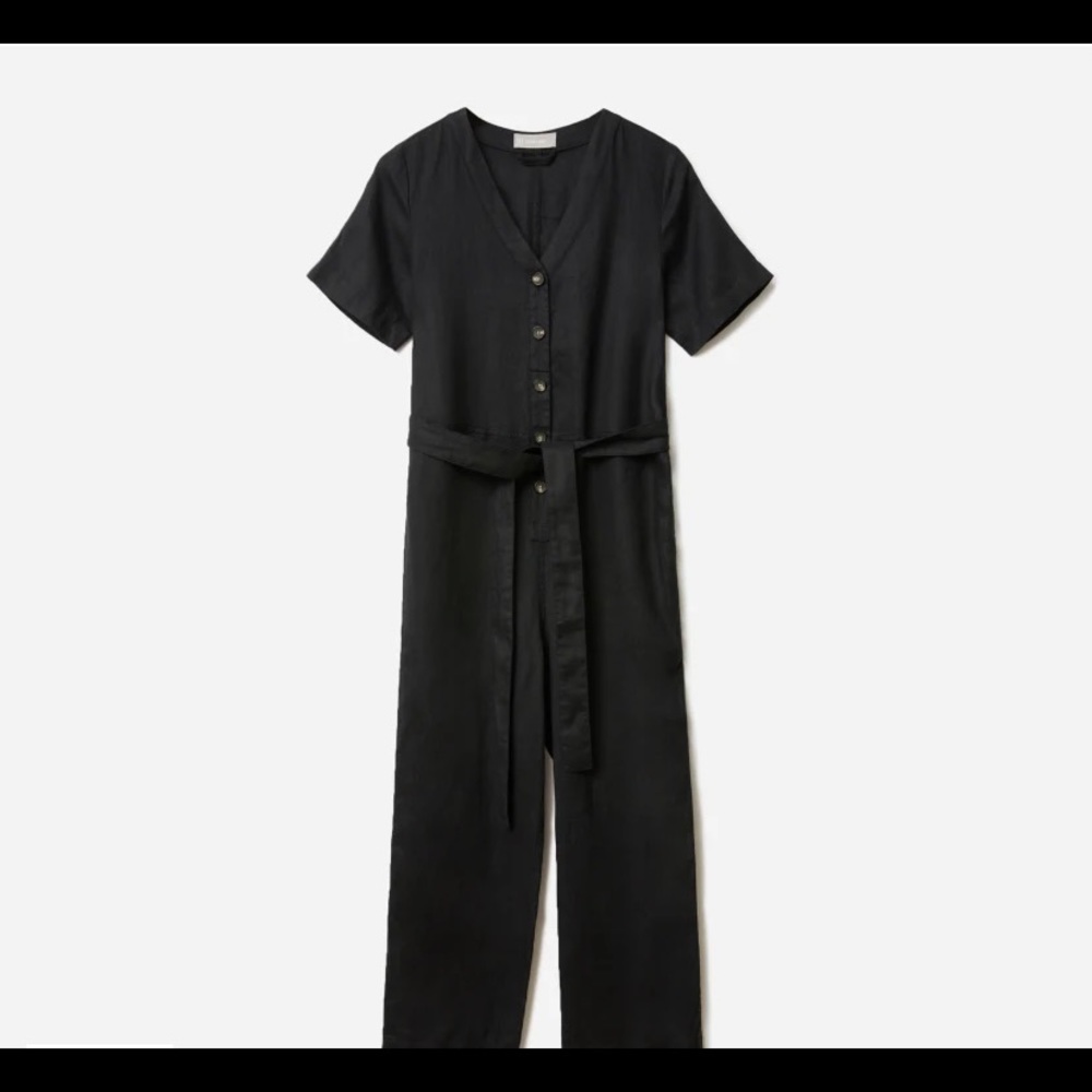 Everlane Black Linen Jumpsuit